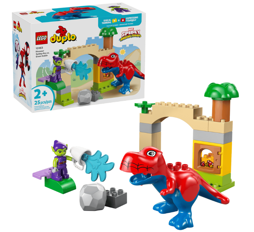 Dinosaur Spidey-Rex vs Green Goblin Lego