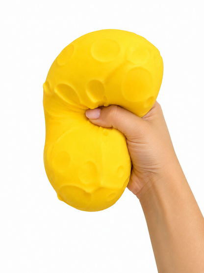4" Cheese Cube Squishy – Rubber Stress Toy with Soft Filling MODEK