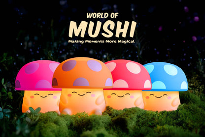 Pink Mushi Ambient Mushroom Night Light - Squishy Silicone USB-C