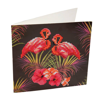 Crystal Art Card Kit: Flamingos