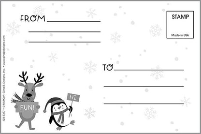 Holiday Kids Thank You Postcard - Winter