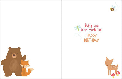 First Birthday Forest Birthday Greeting Card