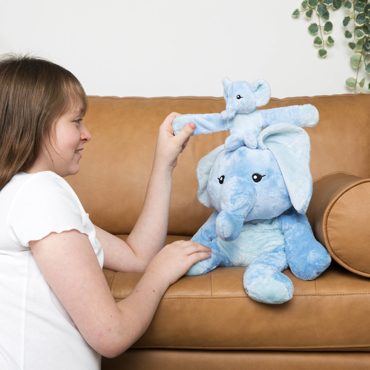 Emory Elephant Hug Baby, Mini Wraparound Sensory Plush