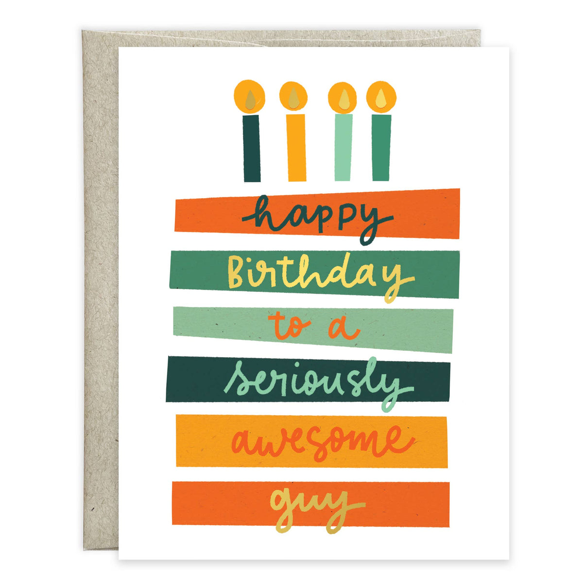 Birthday Greeting Card - Awesome Guy Cake