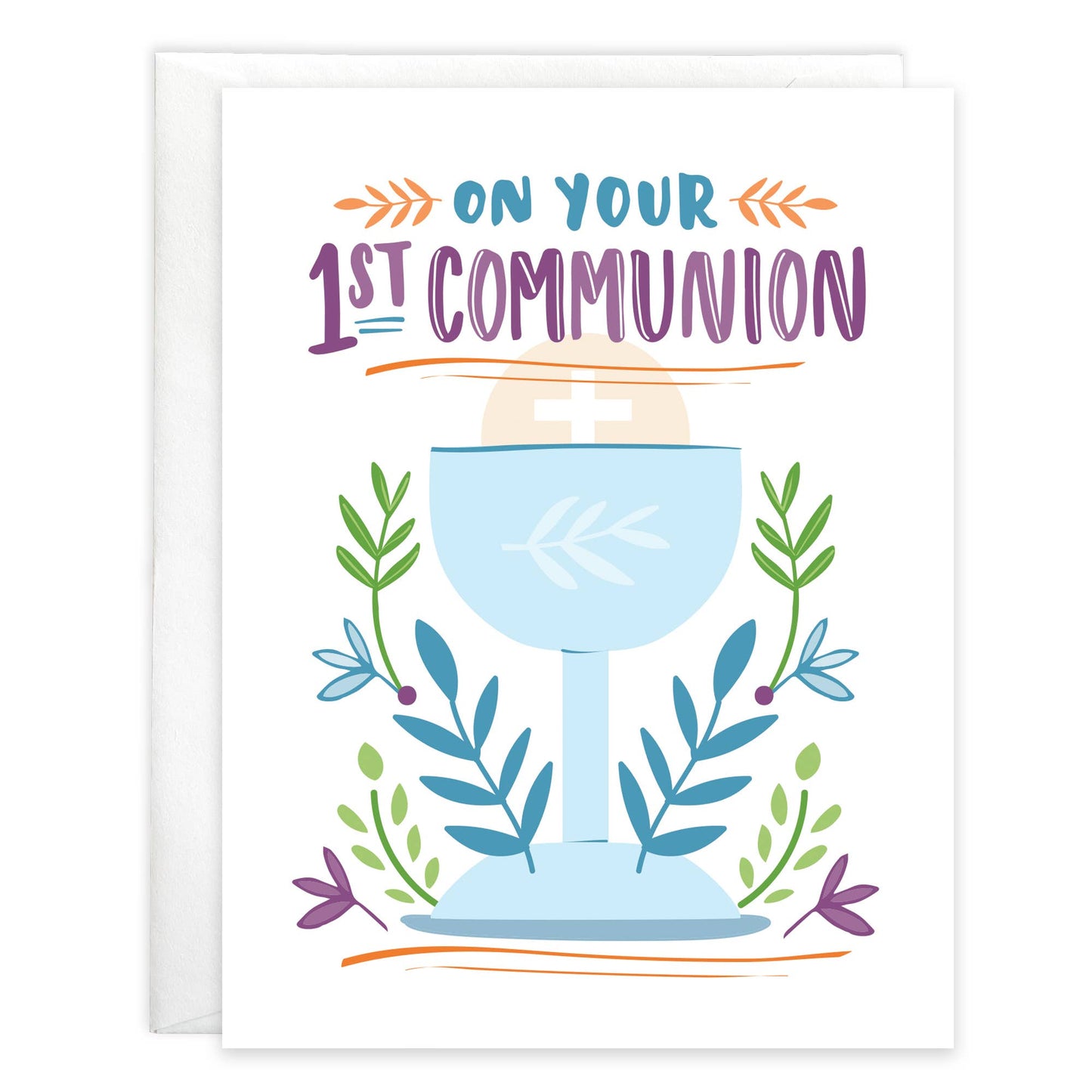 1st Communion With Scripture Religious Greeting Card