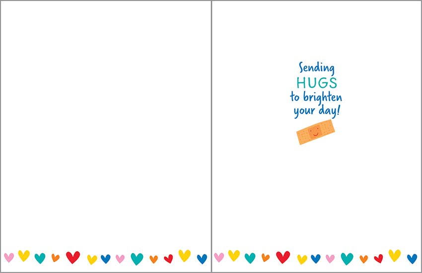 Bandaid/Rainbow Get Well Greeting Card