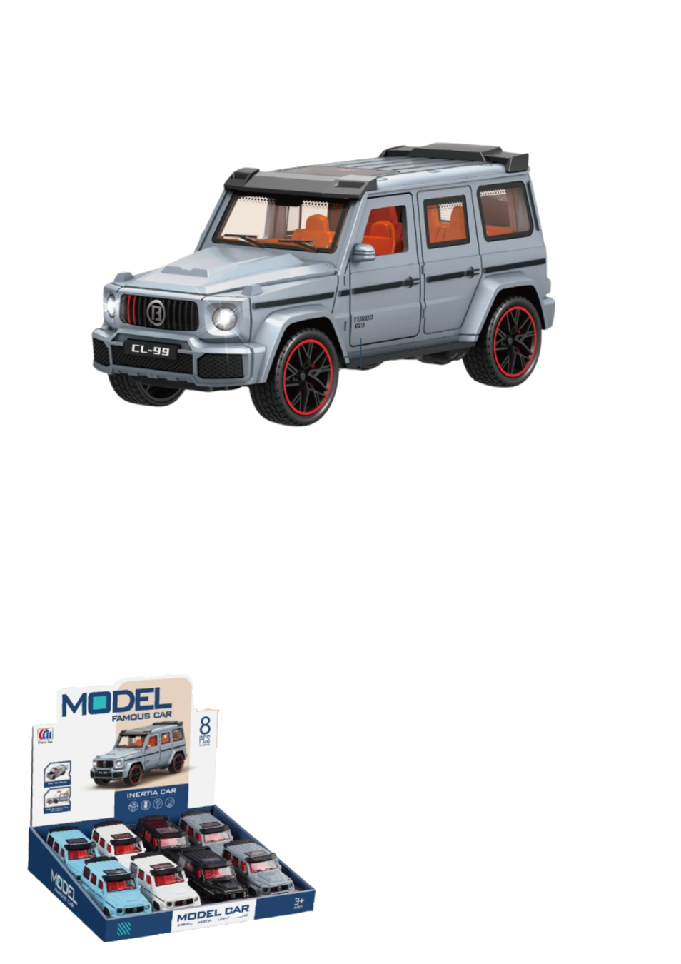 6” Die Cast G63 style car – Assorted Colors G Wagon