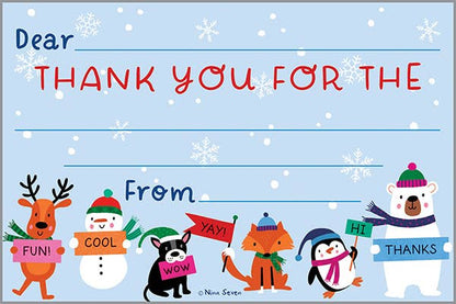 Holiday Kids Thank You Postcard - Winter