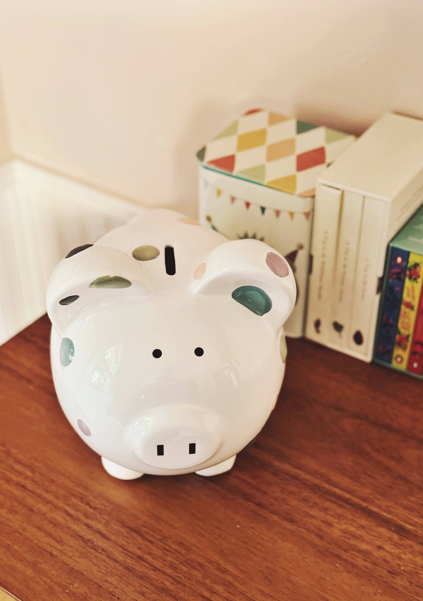 Pastel Polka Dot Piggy Bank