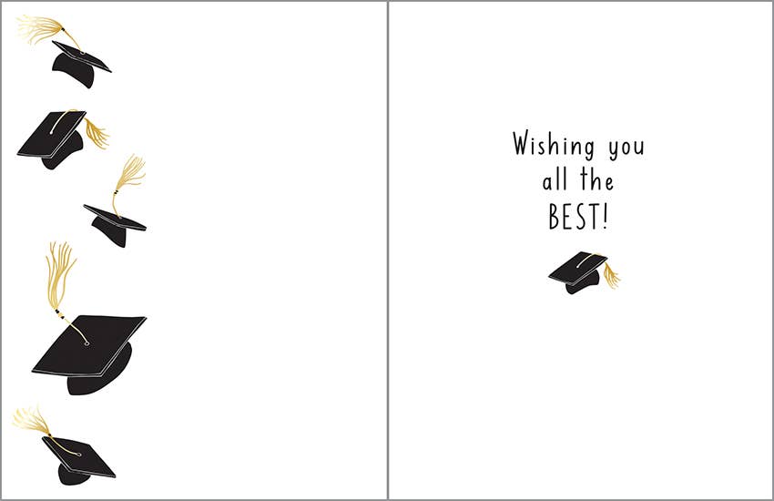 Floating Grad Hats Graduation Greeting Card