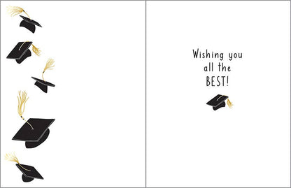 Floating Grad Hats Graduation Greeting Card