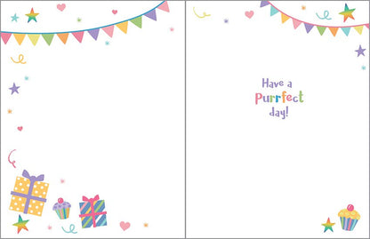 Birthday Kitty-Kids Birthday Greeting Card