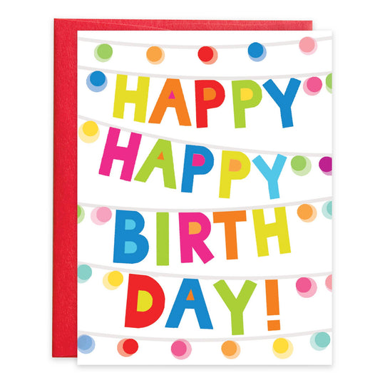 Happy Happy Lights Birthday Greeting Card
