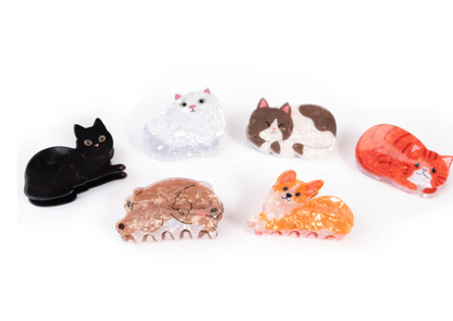 Raining Cats and Dogs Claw Clips, 6pcs